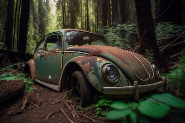 Tableau Volkswagen Beetle Abandon
