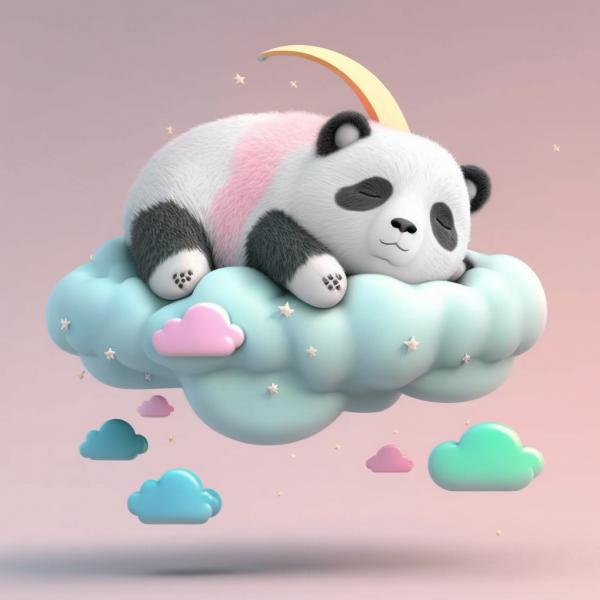 Tableau Panda Endormi