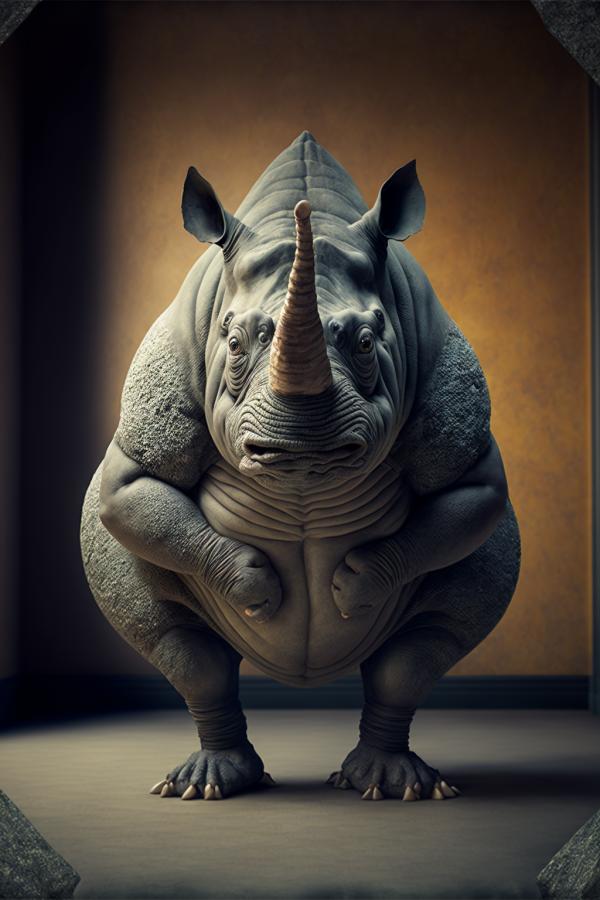 Tableau Rhinocéros Yoga