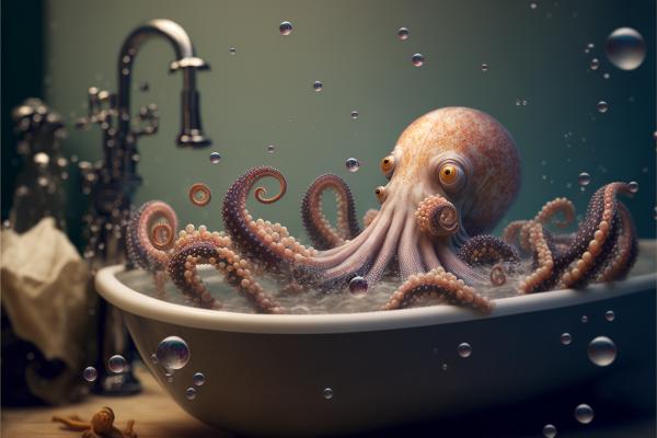 Picture of Octopus In Bathtub