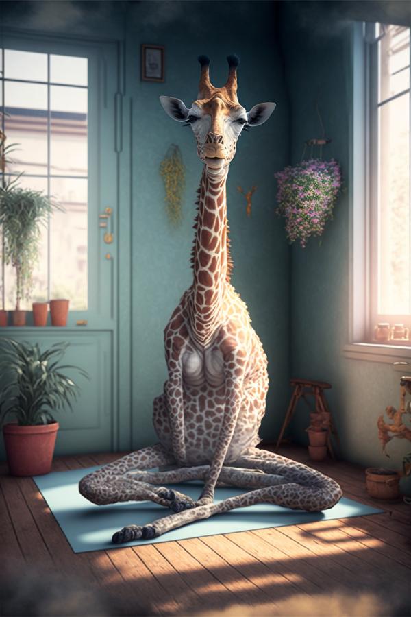 Tableau Girafe Yoga