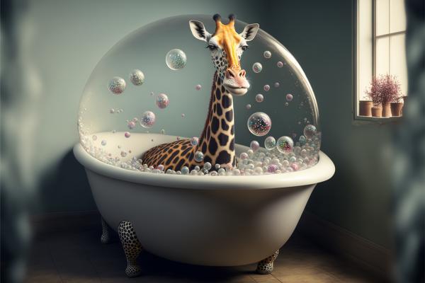 Tableau Girafe Dans Son Bain