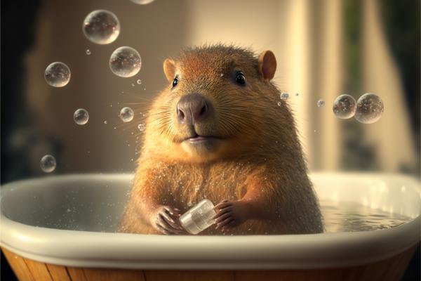 Picture of Capybara In Bathtub
