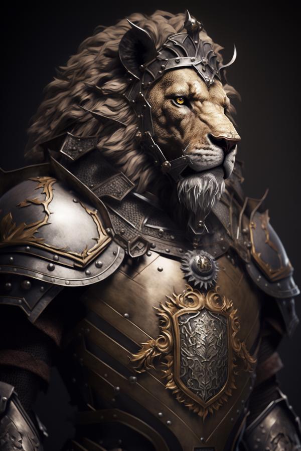 Tableau Lion Chevalier